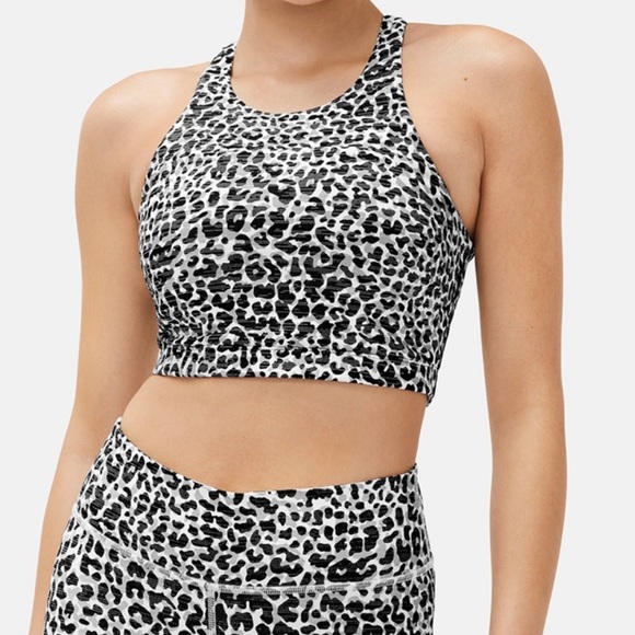 Outdoor Voices Tops - Outdoor Voices Tech Sweat Crop Top Snow Leopard | Small